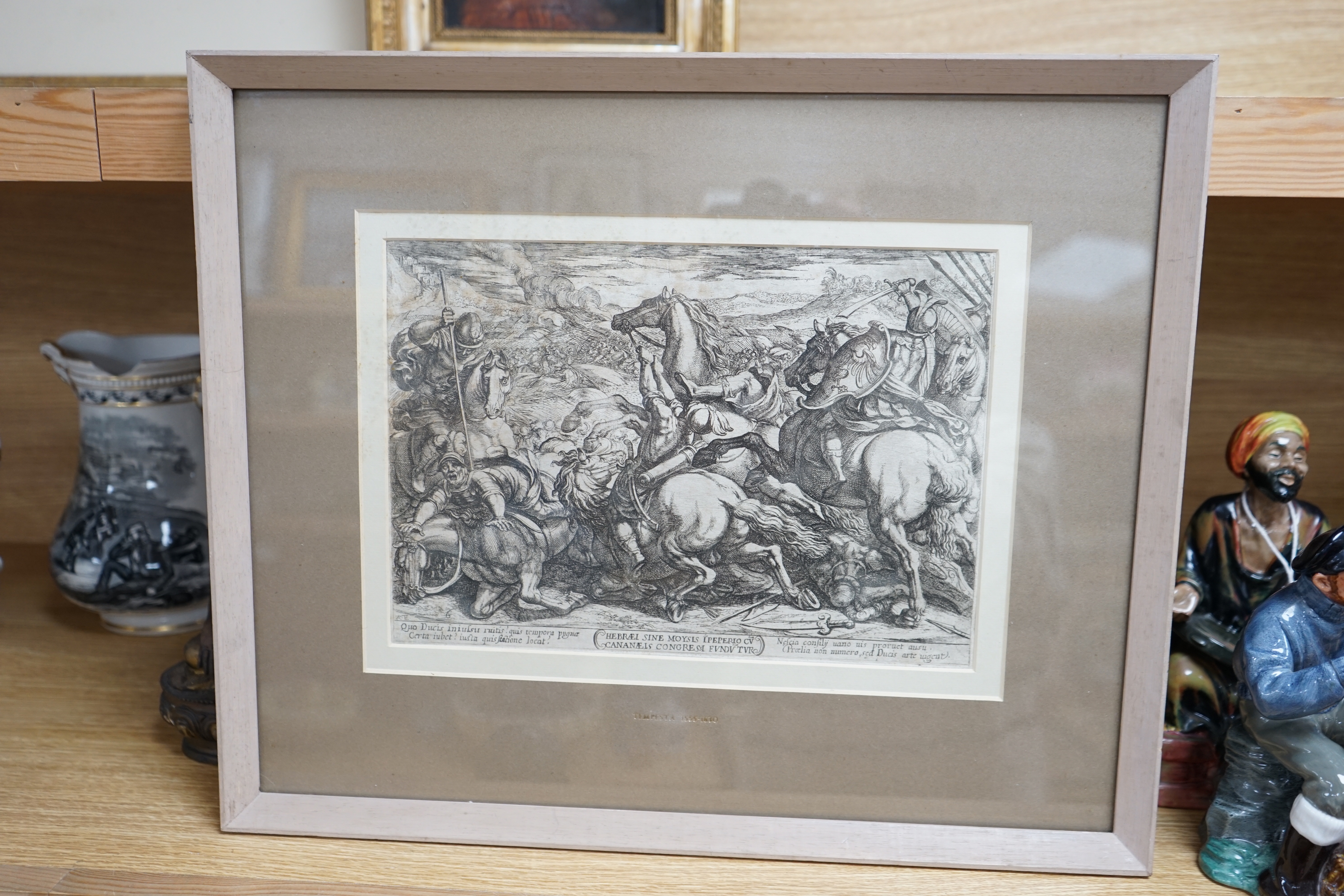 Antonio Tempesta (Italian, 1555-1630), old master etching, The Israelites Defeated by the Canaanites, Plate 6, 20 x 28cm